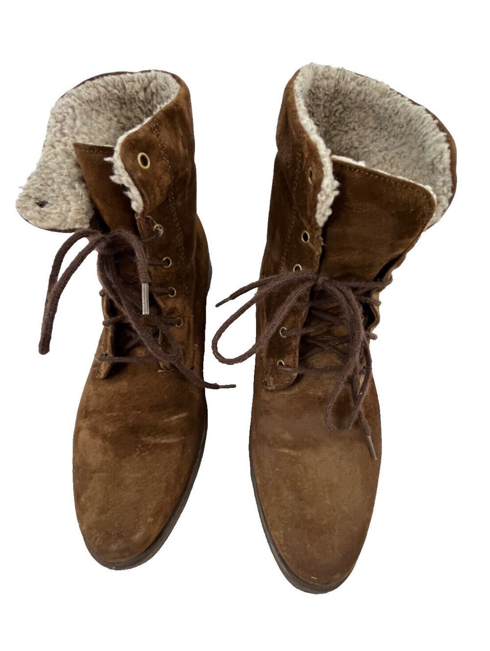 Hush Puppies Canada Brown Suede Sherpa Lined Waterproof Winter Boots 9.5 M VTG